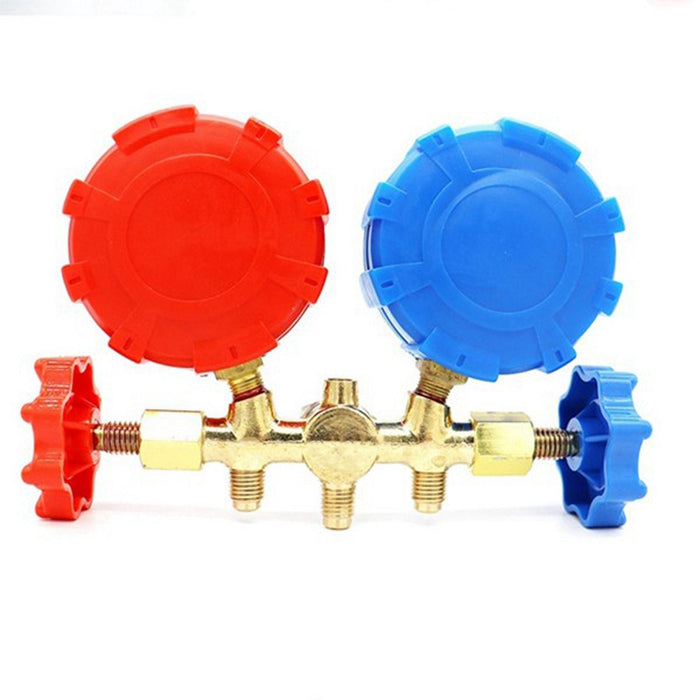 3 Way AC Diagnostic Manifold Gauge Set Metal, Photo Color, 1.9"