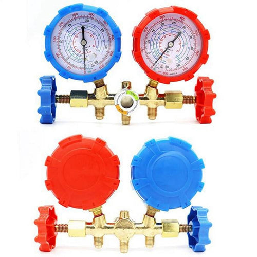 3 Way AC Diagnostic Manifold Gauge Set Metal, Photo Color, 1.9"