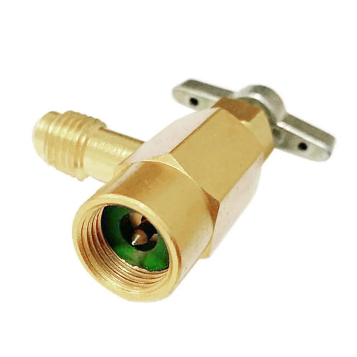 R134a Refrigerant Can Dispenser Tap Valve for AC Systems, Heavy Duty Brass Alloy Dispensing Tool